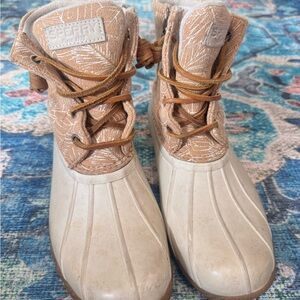 Sperry Brown and Cream Lace-Up Boots